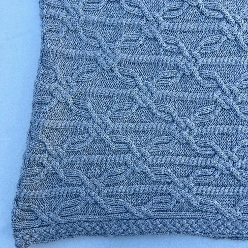 Aran Mór Ireland Super Soft 100 Merino Wool Cable Knit Throw Blanket‎ 40x60